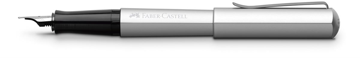 Faber-Castell_Hexo Füllhalter offen silber_35 EUR