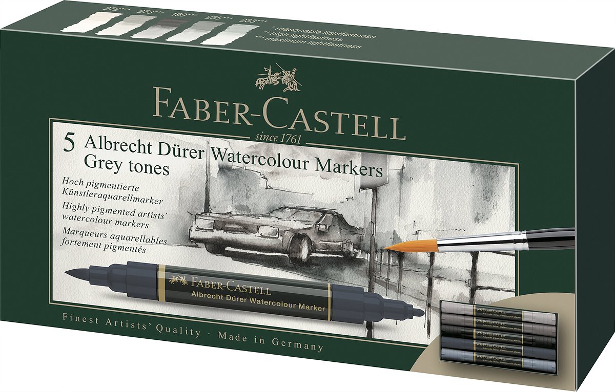 Faber-Castell_Albrecht Dürer Watercolour Marker Grey Tones_5er Etui_20 EUR