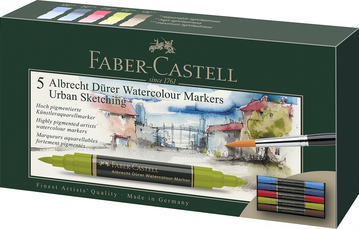 Faber-Castell_Albrecht Dürer Watercolour Marker Urban Sketching_5er Etui_20 EUR