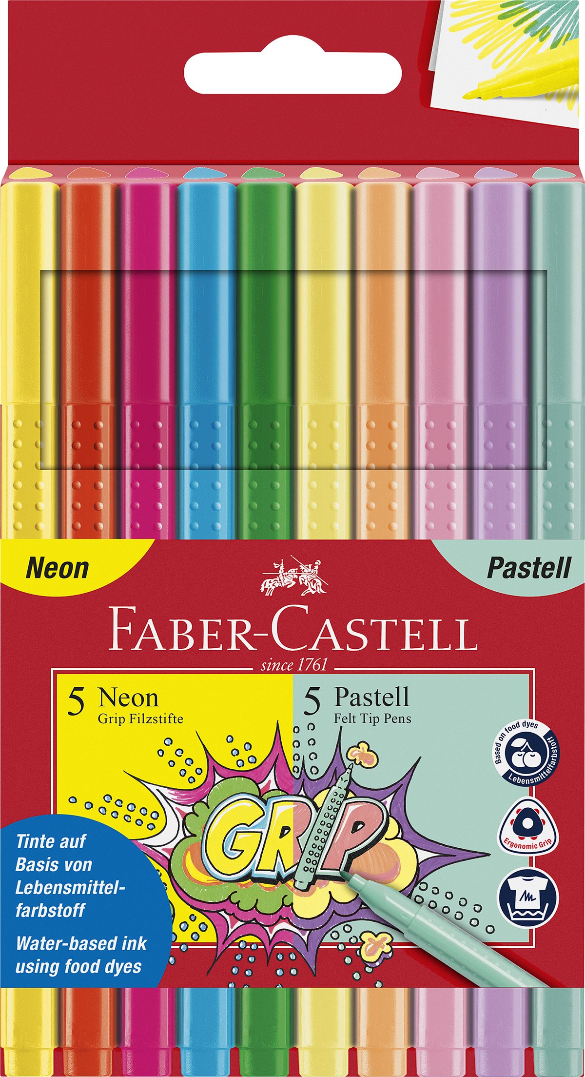 Faber-Castell_Grip felt-tip pen neon + pastel, plastic wallet of 10_EUR 4,00 (3)