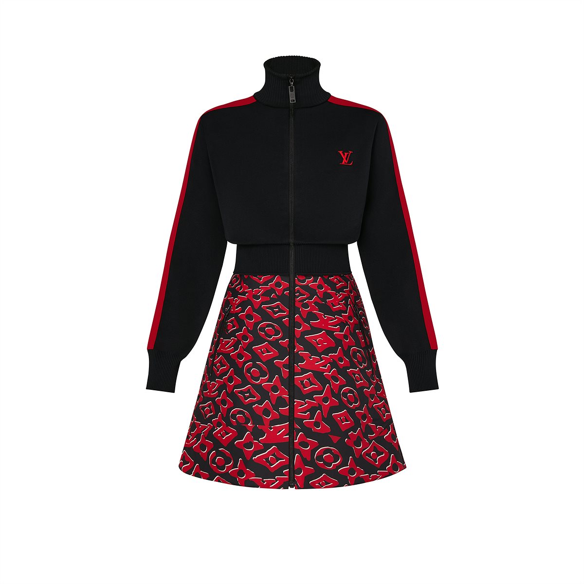 LV_Bi-material dress Louis Vuitton x Urs Fischer in knit and quilted nylon_EUR 1900,-
