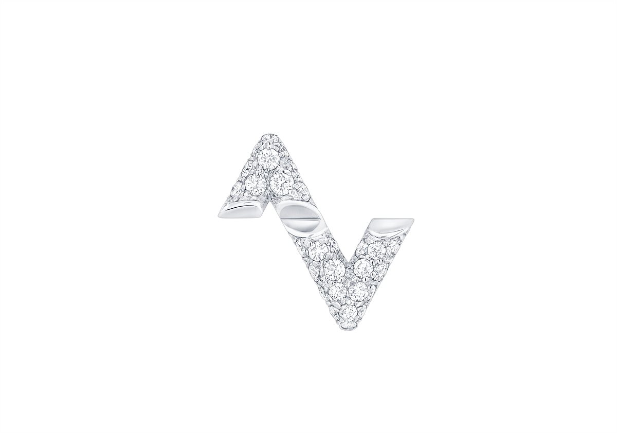 LV_LV VOLT_Upside Down stud in white gold and diamonds