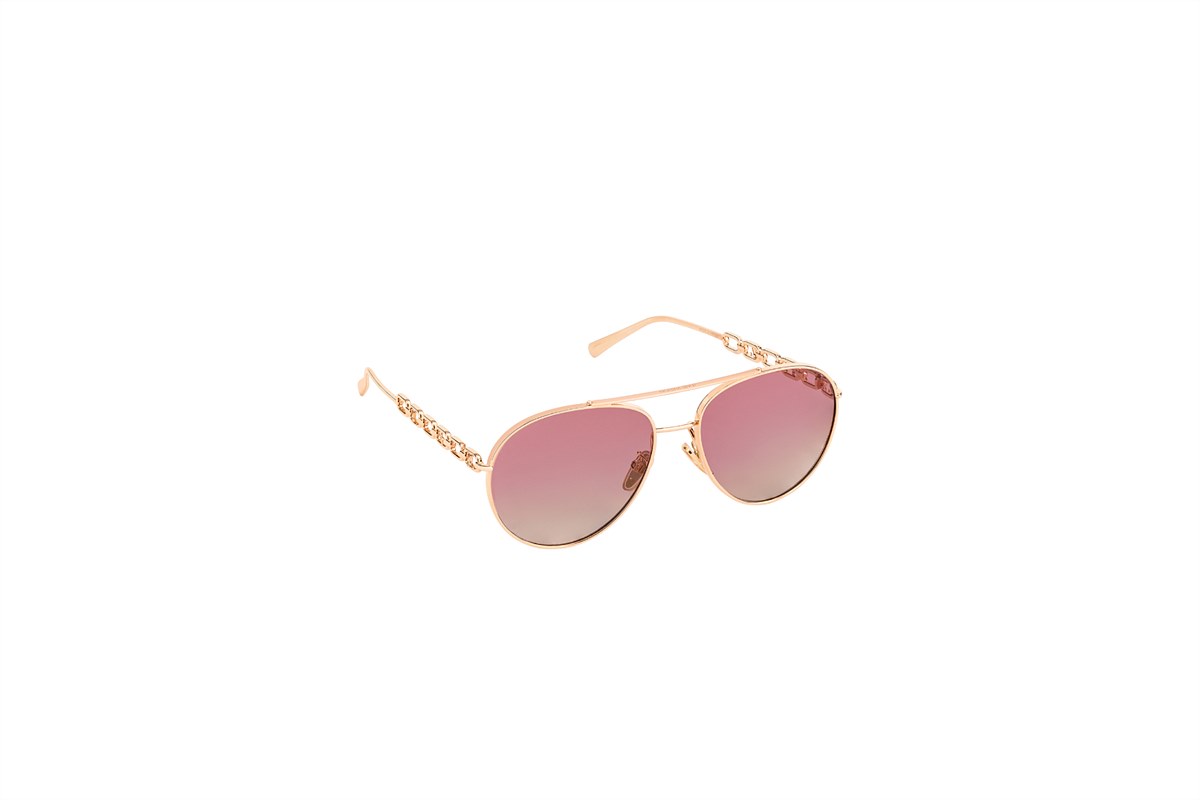 LV_SILK & SUNGLASSES SS22_Pilot metal frames with chain temple signature