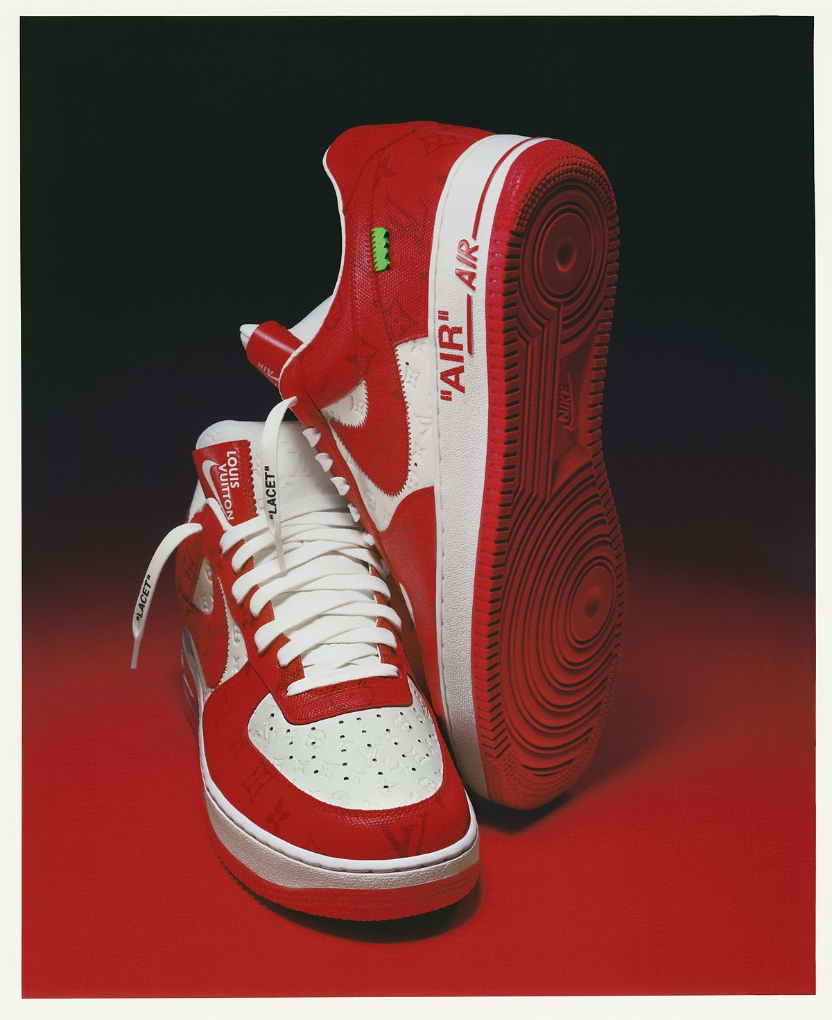 Louis Vuitton & Nike Air Force 1 by Virgil Abloh Brooklyn Exhibition_LIFESTYLE_white & red low-top (1)