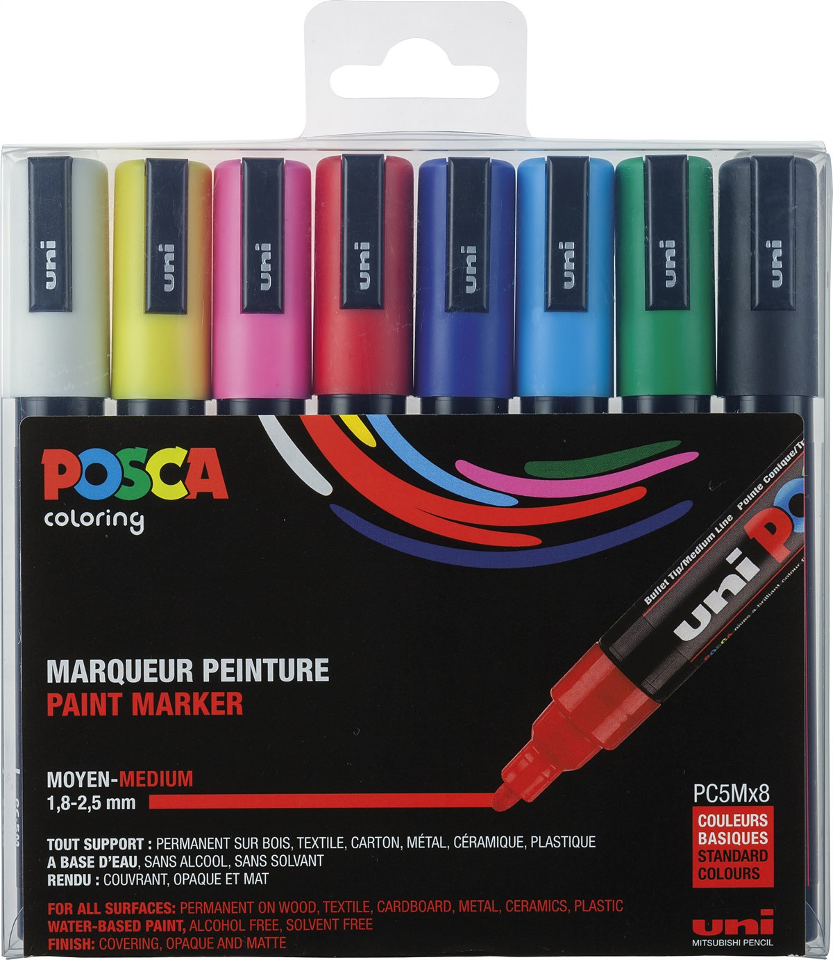 Faber-Castell_Paint marker UNI POSCA PC-5M 8pack basic_EUR 36,00