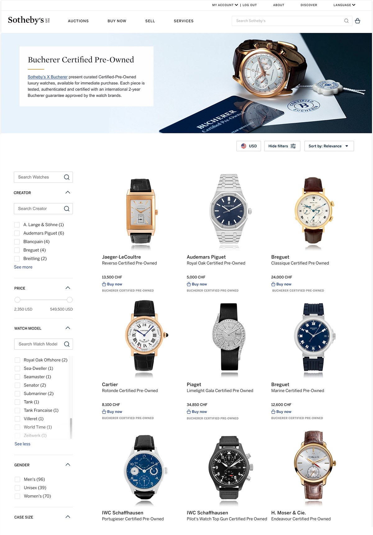 Bucherer Collection Page