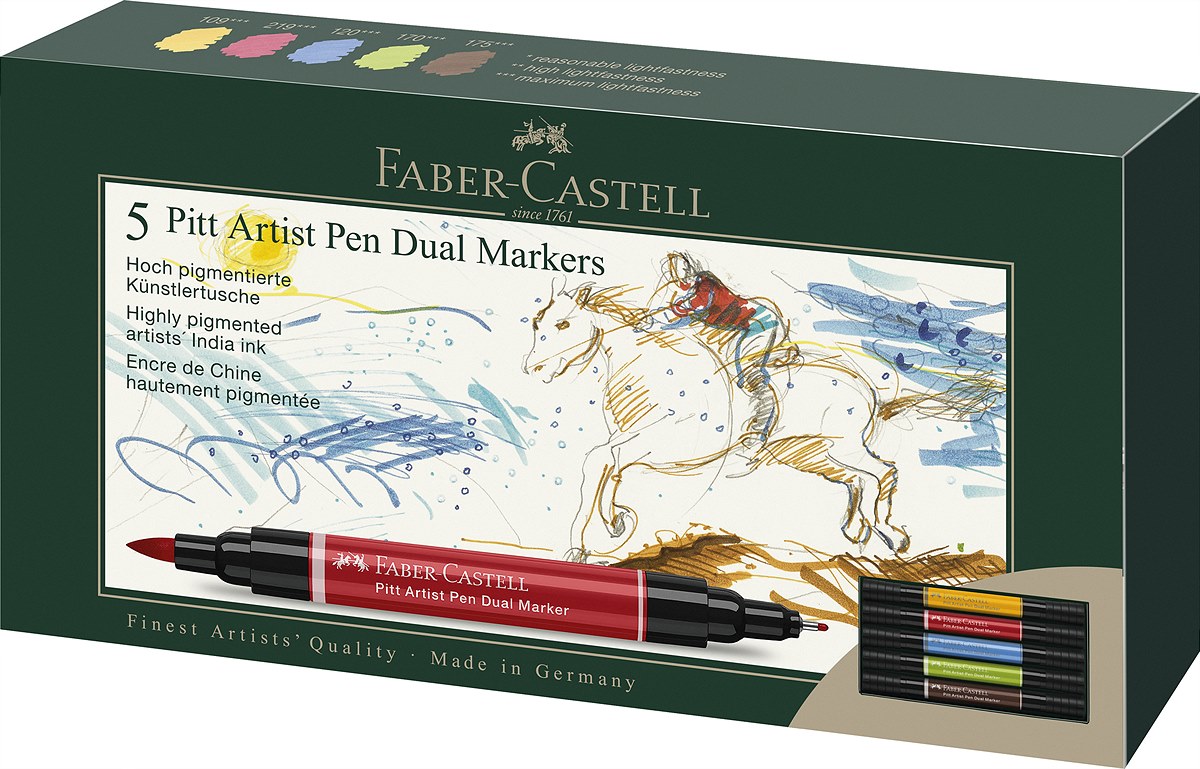 Faber-Castell_Pitt Artist Pen Dual Marker India ink_5er Kartonetui_EUR 20,00 (1)