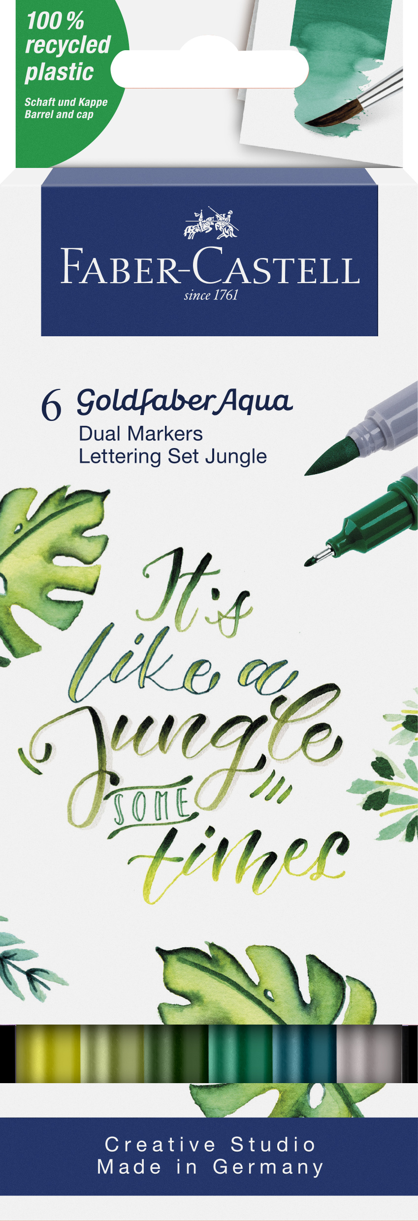 Faber-Castell_Goldfaber Aqua Dual Marker, wallet of 6, Jungle_EUR 18,00