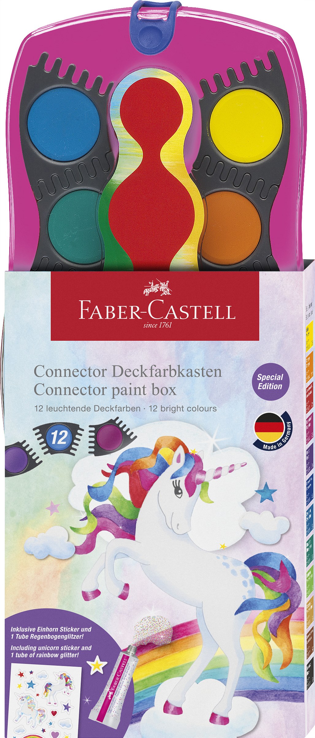 Faber-Castell_Connector paint box 12 colours unicorn__EUR 13,00