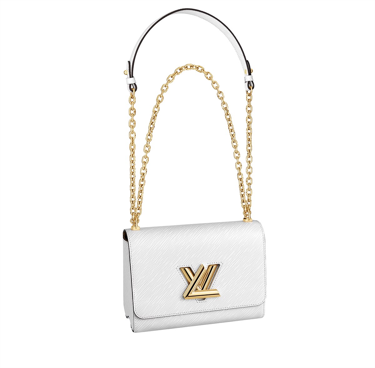 LV_Twist MM in white epi grained leather