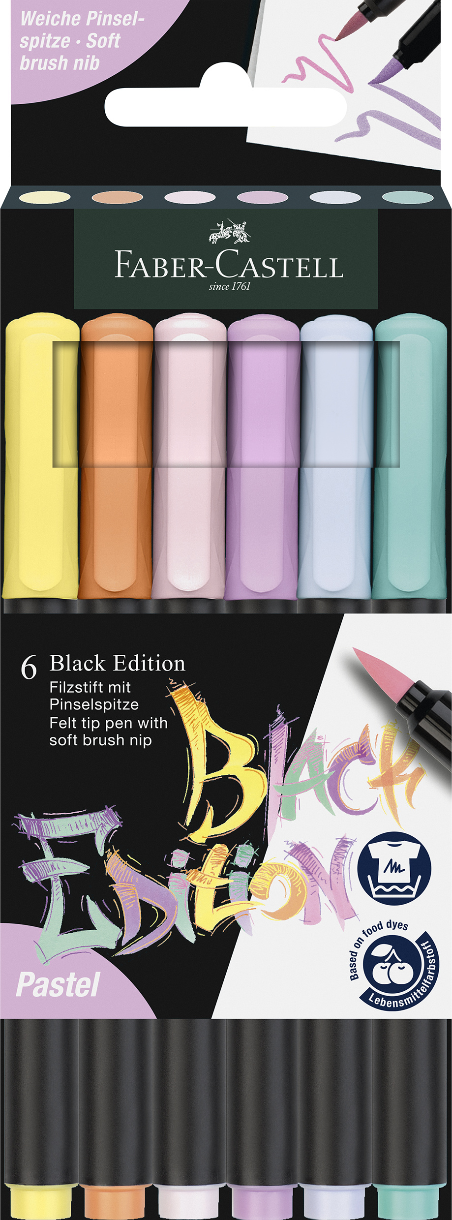 Faber-Castell_Brush pen Black Edition pastel, cardboard box of 6_EUR 5,50 (1)