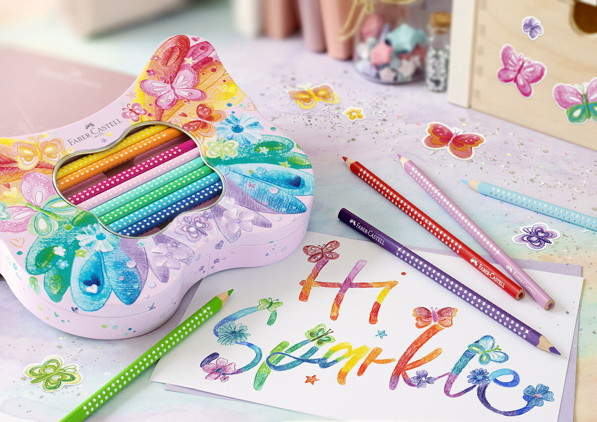 Faber-Castell_Sparkle Buntstifte_Schmetterling-Etui_Sujet