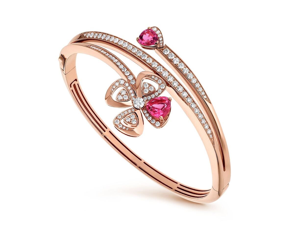 Fiorever Bracelet in Pink Gold & Diamonds With Rubellite 