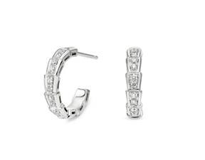 Earrings Serpenti Viper in white gold, round rounted setting pave (0,58 cts)