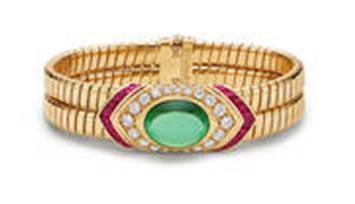 Bvlgari_High Jewellery Tubogas Armband aus Gelbgold mit Turmalin und Rubinen