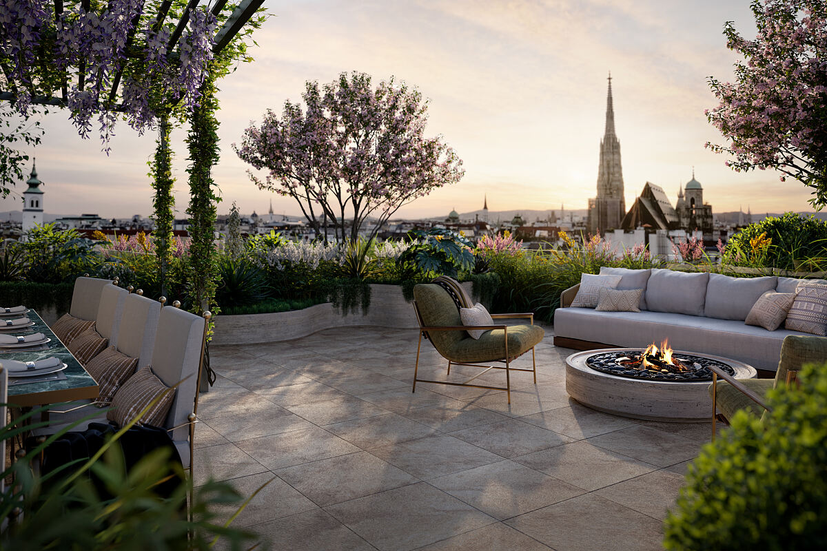 Roof Terrace with Firelace (c) Brisen Group